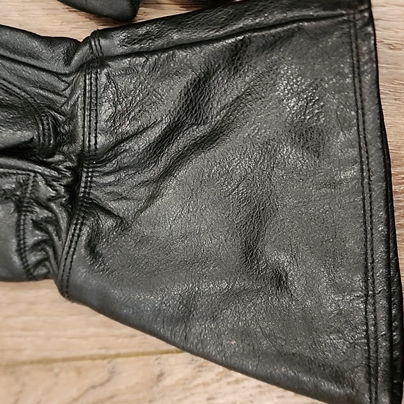 Harley-Davidson Gloves Black Leather Padded Motorcycle Riding Ladies Size Small - Picture 8 of 12
